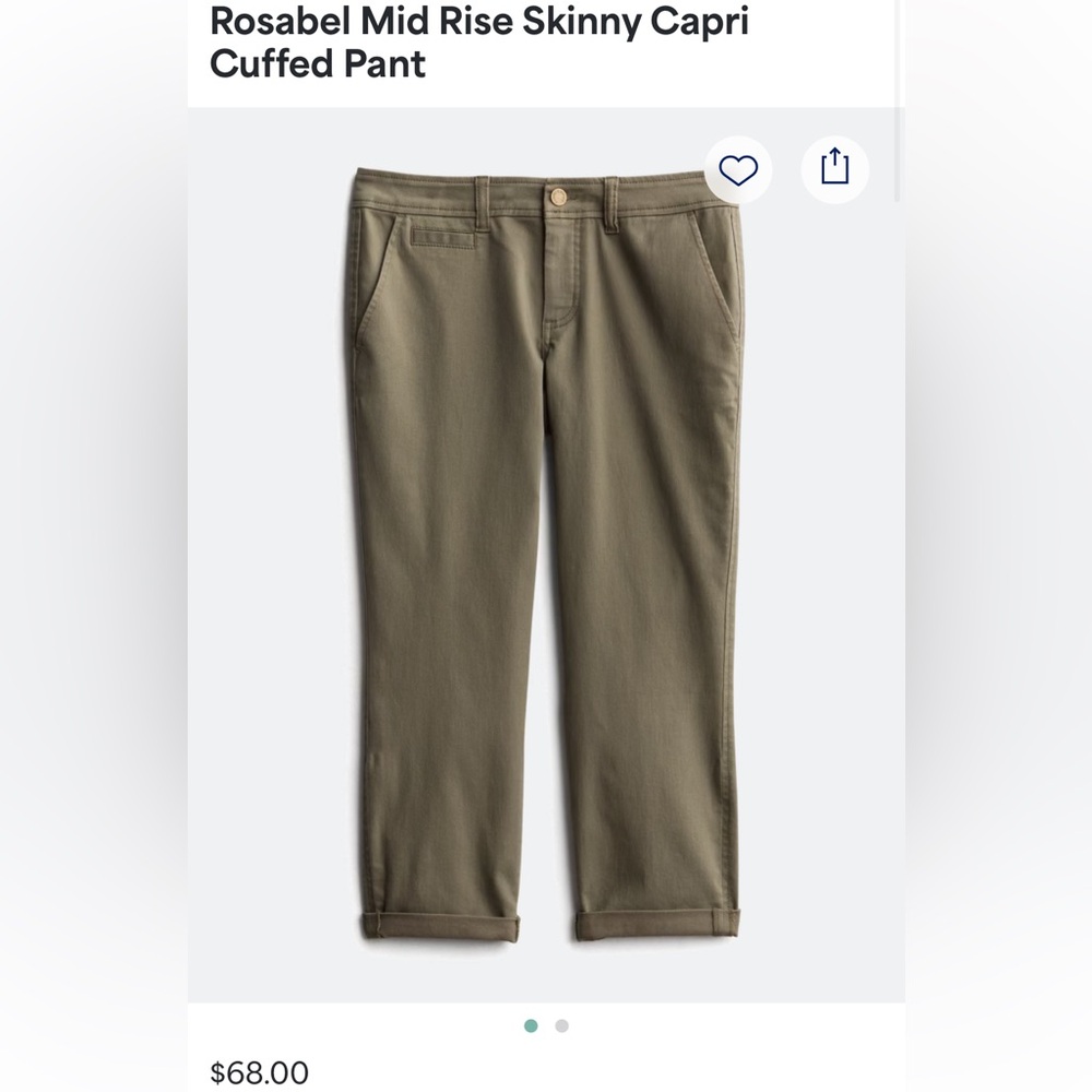 Olive capri crop pants